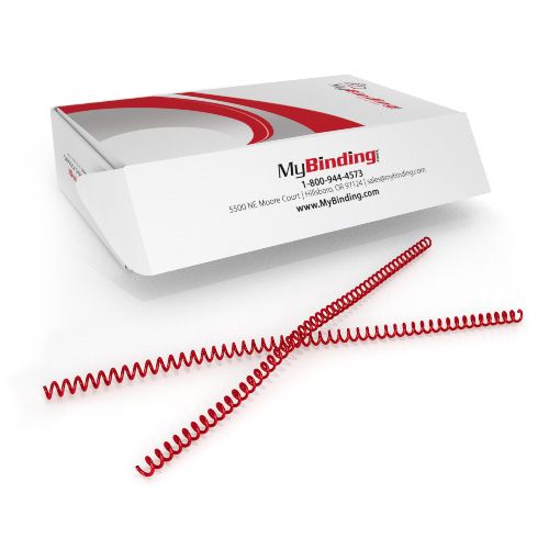 7mm Red 4:1 Pitch Spiral Binding Coil - 100pk Image 1