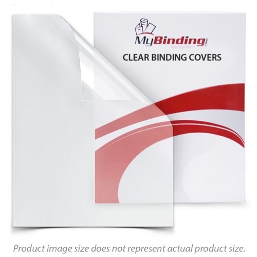 Pack of 8.5" x 11" Clear Covers for document binding with transparent front sheet.