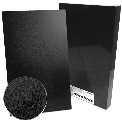8.5" x 14" Regency Leatherette Vinyl Covers, featuring a sleek black finish with a textured leather-like surface, perfect for professional document presentation and protection.