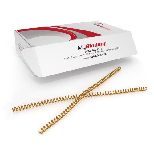 8mm Gold 4:1 Pitch Spiral Binding Coil - 100pk Image 1