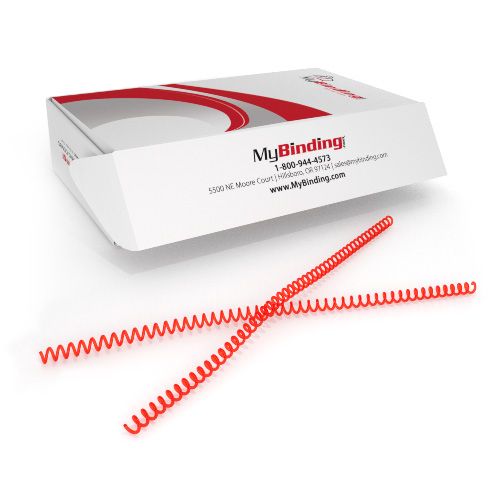 8mm Neon Red 4:1 Pitch Spiral Binding Coil - 100pk Image 1