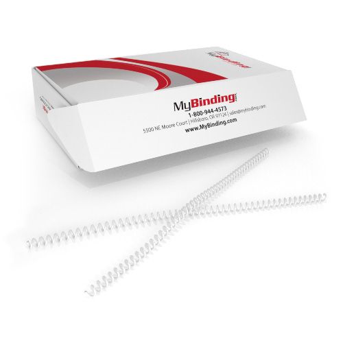 8mm White 4:1 Pitch Spiral Binding Coil - 100pk  Image 1