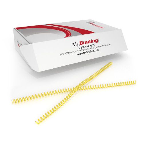 8mm Yellow 4:1 Pitch Spiral Binding Coil - 100pk Image 1