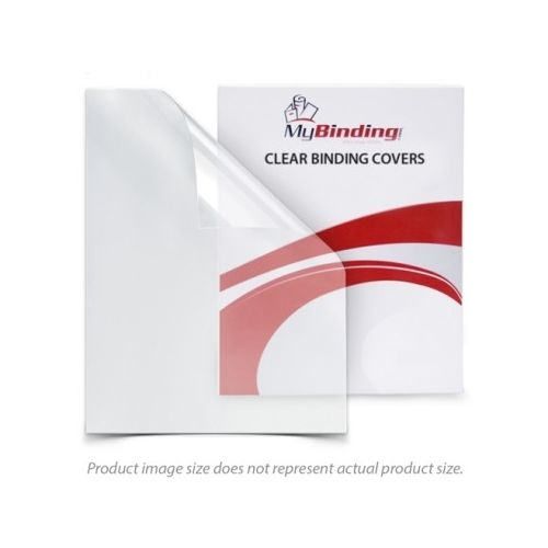 9" x 11" Clear Binding Covers - 100pk, shown in packaging with a smooth transparent cover design for document protection.