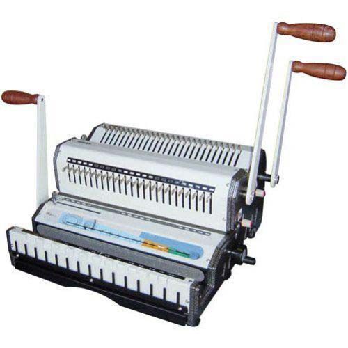Akiles DuoMac C21 Plastic Comb and 2:1 Wire Binding Machine with dual handles for efficient bookbinding.