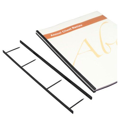 Black 1 Inch VeloBind 4-pin Reclosable Binding Strips - 100pk  Image 2