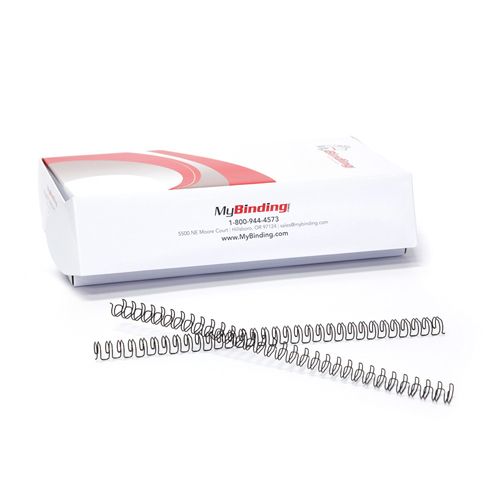 Black 3/8 Inch 3:1 Pitch Twin Loop Wire - 100pk Image 1