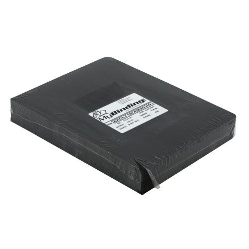 Black Leather Grain 8.75 Inch x 11.25 Inch Poly Covers With Windows (50 sets) Image 1