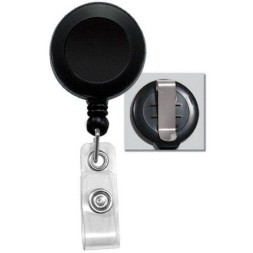 Black Round Badge Reel with Belt Clip - 25pk Image 1