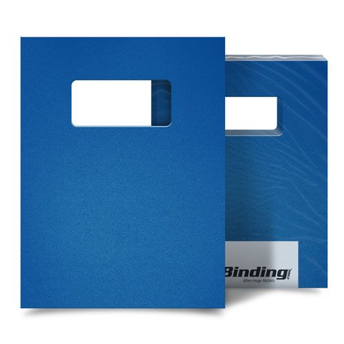 Blue 55mil Sand Poly 9 Inch x 11 Inch Binding Covers with Windows - 10 Sets Image 1