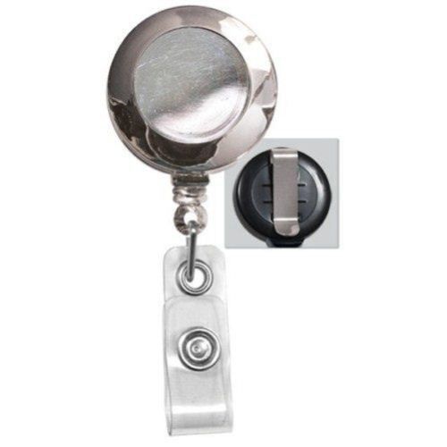 Chrome Round Badge Reel with Belt Clip - 25pk Image 1