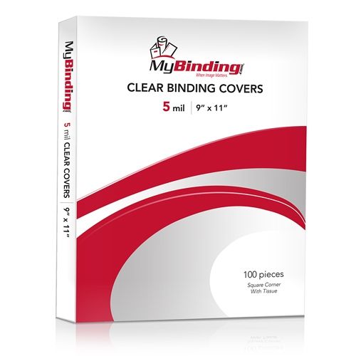 5mil Crystal Clear 9 Inch x 11 Inch Binding Covers - 100pk Image 1