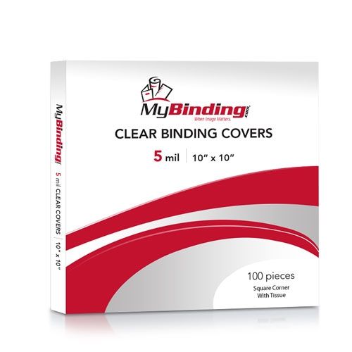 5mil Crystal Clear 10 Inch x 10 Inch Binding Covers - 100pk Image 1
