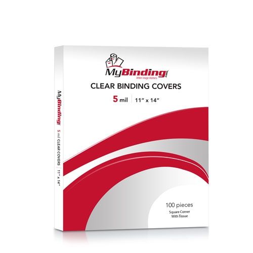 5mil Crystal Clear 11 Inch x 14 Inch Binding Covers - 100pk Image 1