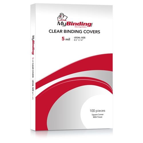 5mil Crystal Clear 8.5 Inch x 14 Inch Legal Size Covers (100pk) Image 1
