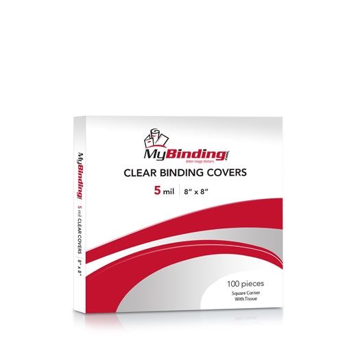 5mil Crystal Clear 8 Inch x 8 Inch Binding Covers - 100pk Image 1