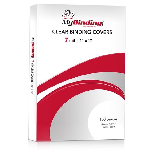 7mil Crystal Clear 11 Inch x 17 Inch Binding Covers - 100pk Image 1