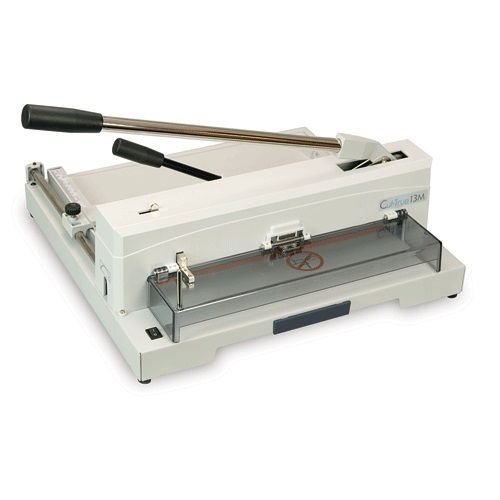 Formax Cut-True 13M 14.5" Tabletop Manual Paper Cutter with lever-style cutting arm and transparent safety guard.