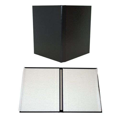 Fastback Black 8.5" x 11" Composition Hard Covers shown with a sleek black exterior and open view revealing durable white inner liners.