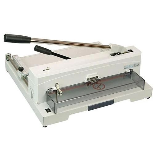 Formax Cut-True 13M 14.5" Tabletop Manual Paper Cutter with lever-style cutting arm and transparent safety guard.