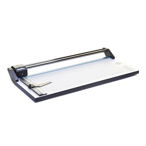 A RotaTrim 24" Professional Rotary Cutter with a precision cutting guide and grid surface for accurate trimming.