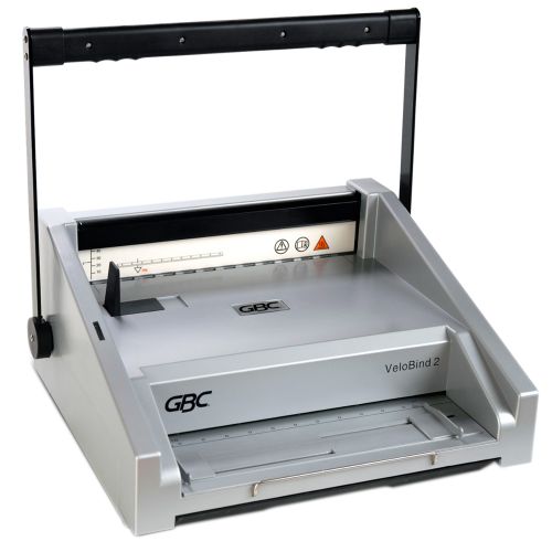 A GBC VeloBind 2 Binding Machine is shown from a front-facing, slightly elevated angle.