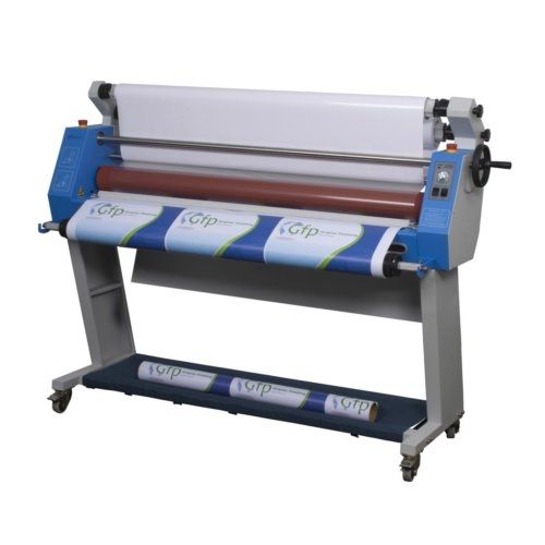 The GFP 263C 63" Wide Format Cold Roll Laminator, displaying a professional-grade machine used for laminating large prints with a sturdy design and user-friendly controls.