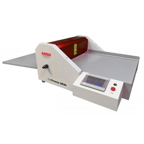 MBM GoCrease SEMI 17.7" Semi-Automatic Programmable Creaser and Perforating Machine, showcasing its compact design and user-friendly control panel.