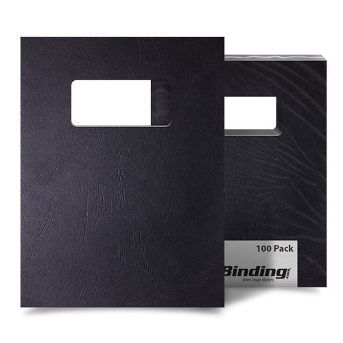 Black Grain 9 x 11 Index Allowance Binding Covers With Windows - 100 Sets Image 1