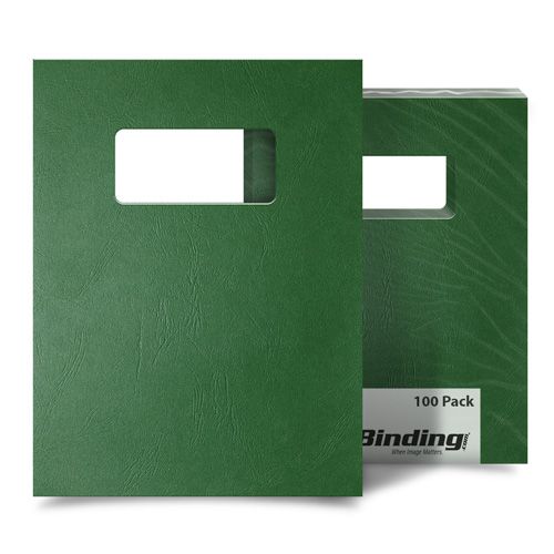 Hunter Green Grain 8.5 x 11 Letter Size Covers With Windows Image 1