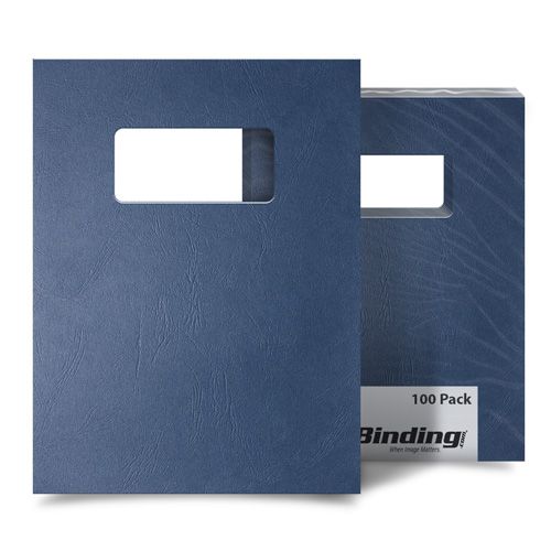 Navy Grain 9 x 11 Index Allowance Binding Covers With Windows - 100 Sets Image 1