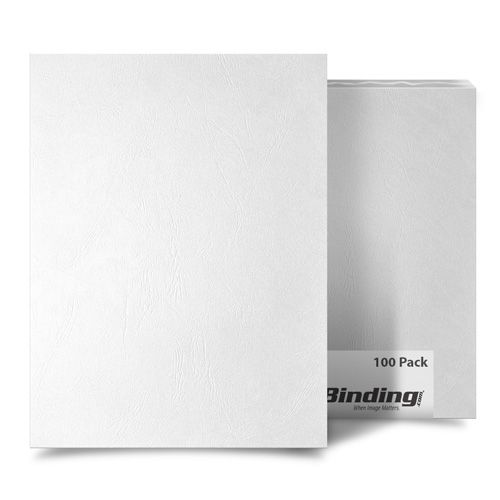 White Grain 8.5 x 11 Letter Size Binding Covers - 100pk Image 1