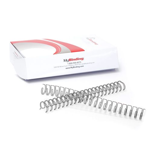 Gray 1/2 Inch 3:1 Pitch Twin Loop Wire - 100pk Image 1