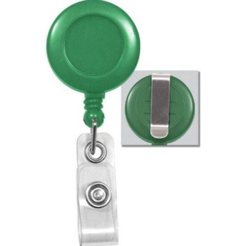 Green Round Badge Reel with Belt Clip - 25pk Image 1