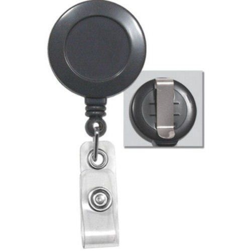 Grey Round Badge Reel with Belt Clip - 25pk Image 1