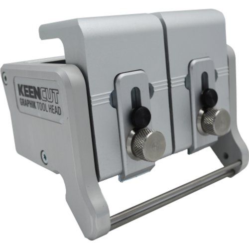 Replacement Blade for Tamerica TPI-4900E Paper Stack Cutter shown in a close-up view of a silver cutting tool head with adjustable knobs.