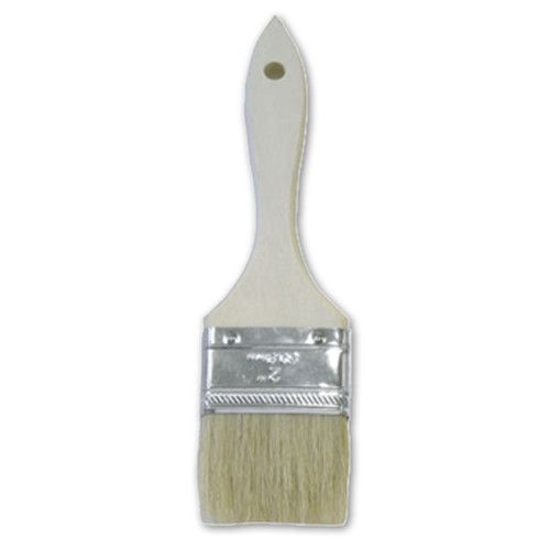 A white-handled Lassco Wizer 2" Padding Brush with natural bristles and a silver metal ferrule, designed for precise application tasks.