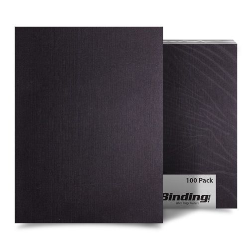 A 100-pack of Black Linen Binding Covers, featuring a textured black surface designed for professional document binding.