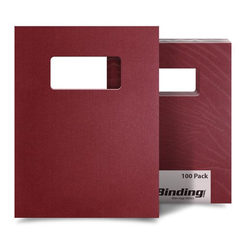 Maroon Linen 9 Inch x 11 Inch Index Allowance Covers with Windows - 100 Sets Image 1