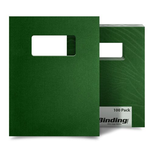 Dark Green Linen 9 Inch x 11 Inch Index Allowance Covers with Windows - 100 Sets Image 1