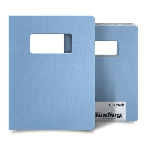 Light Blue Linen 8.75 Inch x 11.25 Inch Covers With Windows Image 1
