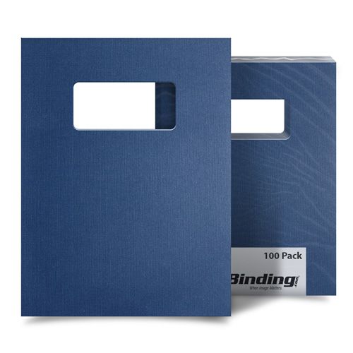Navy Blue Linen 8.5 Inch x 11 Inch Covers With Windows Image 1