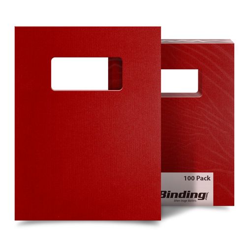 Red Linen 9 Inch x 11 Inch Index Allowance Covers with Windows - 100 Sets Image 1