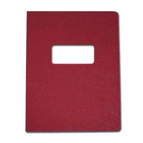 Maroon Leather Grain 8.5 Inch x 11 Inch Poly Covers With Windows (50 sets) Image 1