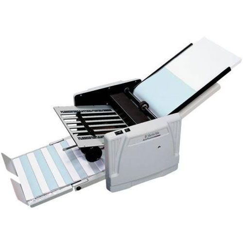 Martin Yale 1217A Autofolder 12" x 17" Paper Folding Machine with adjustable paper guides and extended paper trays for efficient high-volume folding tasks.