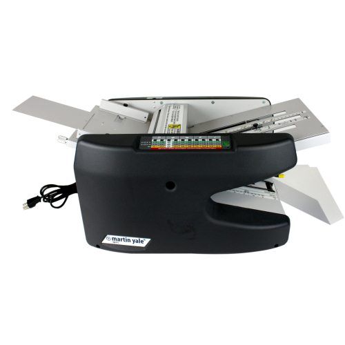 Martin Yale 1611 AutoFolder Paper Folding Machine with adjustable paper guides and compact design for efficient document folding.