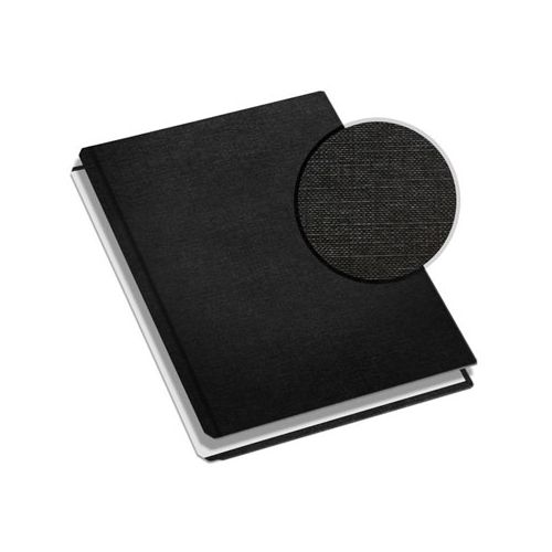 MasterBind 11" x 9" Black Classic Linen Hard Covers with Tabs featuring a durable black linen texture, perfect for professional document binding.