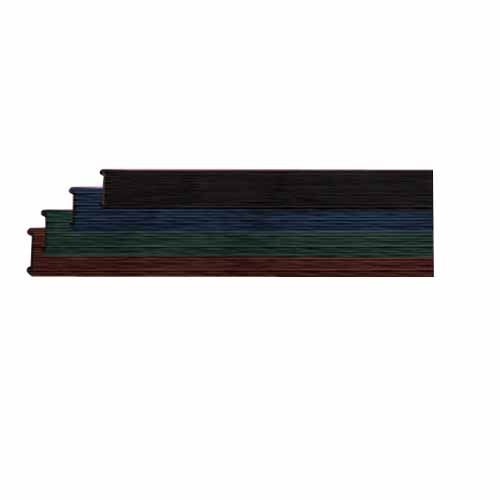 Stack of MasterBind 5mm Navy Blue 11" Soft Covers Binding Channels in various colors, showcasing sleek and durable binding options.