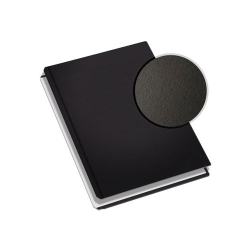 MasterBind Black 11" x 8.5" Premium Leather Hard Covers with a sleek textured finish, ideal for professional document binding.