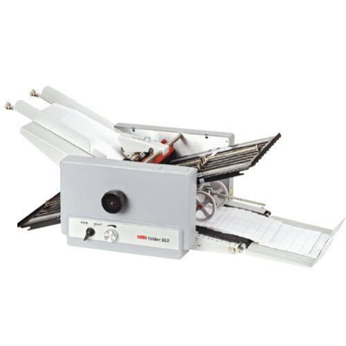 MBM 352F Tabletop Friction Paper Folding Machine efficiently folds stacks of paper with precision for office and printing tasks.